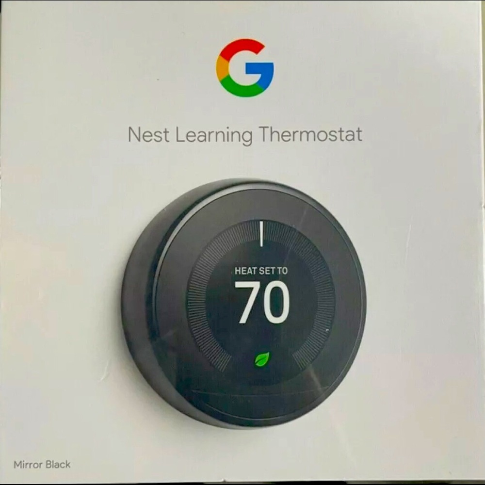 Nest T3018US 3rd Gen Programmable Thermostat Mirror Black